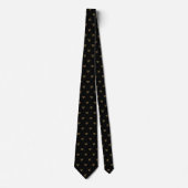 Classic Pattern Custom Monogram Initiaal Gold Blac Stropdas (Voorkant)