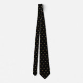 Classic Pattern Custom Monogram Initiaal Gold Blac Stropdas (Achterkant)