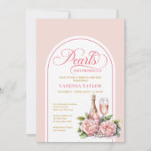 Classic Pearls and Prosecco Shower Invitation (Devant)