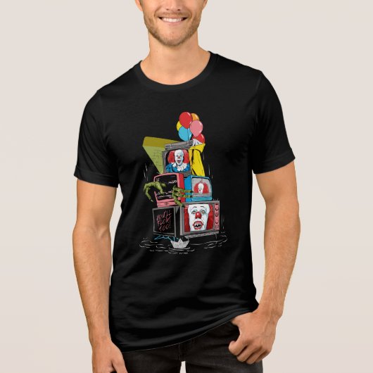 Classic Pennywise TV Stack - You'll Float Too Tri-Blend Shirt (Voorkant)
