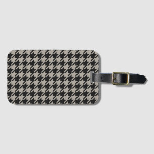 Classic Pepita Houndstooth Pattern Black Grey Bagagelabel