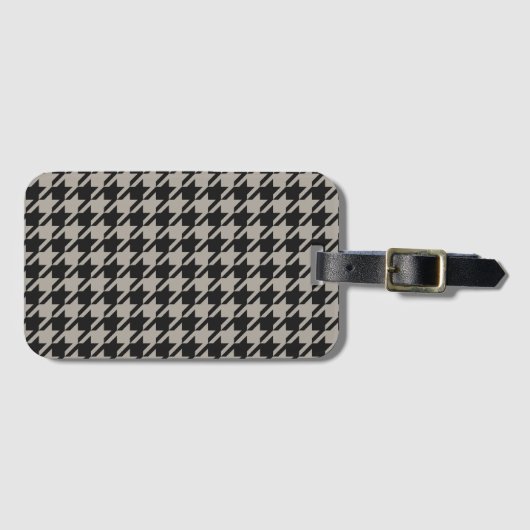 Classic Pepita Houndstooth Pattern Black Grey Bagagelabel (Voorkant (horizontaal))