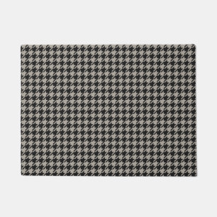 Classic Pepita Houndstooth Pattern Black Grey Deurmat