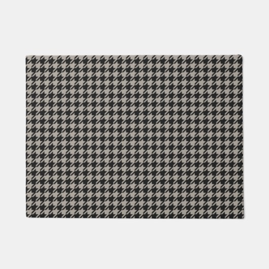Classic Pepita Houndstooth Pattern Black Grey Deurmat (Voorkant)