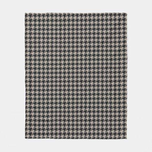 Classic Pepita Houndstooth Pattern Black Grey Fleece Deken (Voorkant)