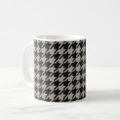 Classic Pepita Houndstooth Pattern Black Grey Koffiemok (Voorkant links)