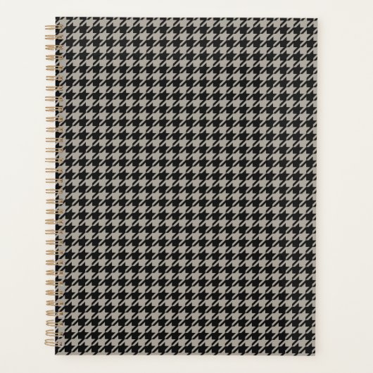 Classic Pepita Houndstooth Pattern Black Grey Planner (Voorkant)