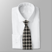 Classic Pepita Houndstooth Pattern Black Grey Stropdas (Gebonden)
