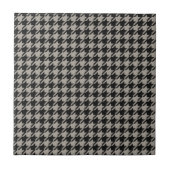 Classic Pepita Houndstooth Pattern Black Grey Tegeltje (Voorkant)