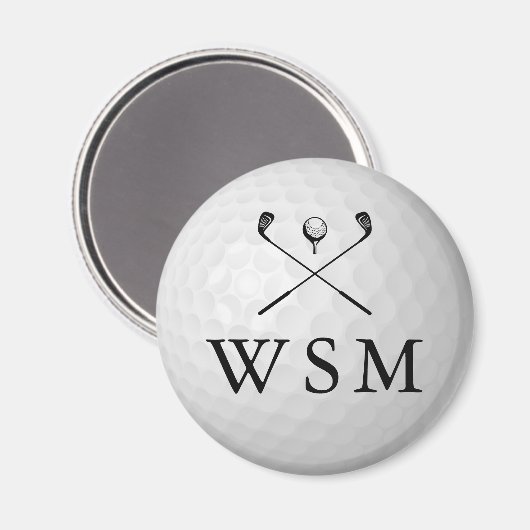 Classic Personalized Monogram Golf Ball Magneet (Voorkant / Achterkant)