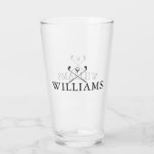 Classic Personalized Name Golf Clubs Glas (Achterkant)