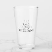 Classic Personalized Name Golf Clubs Glas (Voorkant)