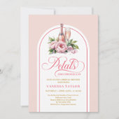 Classic petals and prosecco invite custom layout kaart (Voorkant)