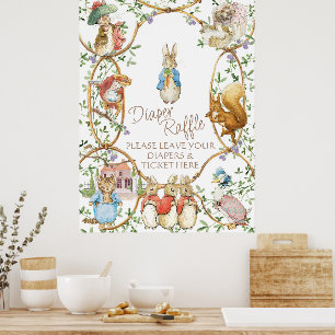 Classic Peter de Konijn Baby Luier Raffle Budget Poster