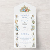 Classic Peter het Konijn Baby shower All In One Uitnodiging (Binnen)