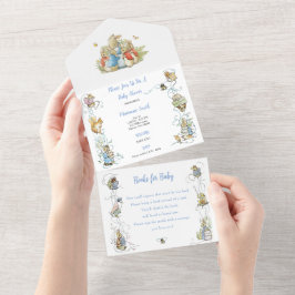 Classic Peter het Konijn Baby shower All In One Uitnodiging