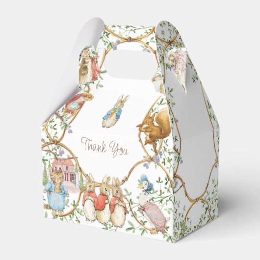 Classic Peter het Konijn Baby shower Bedankdoosjes (Achterkant)