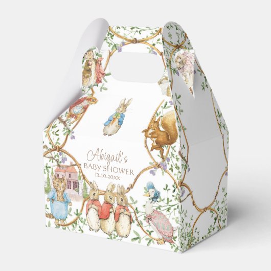 Classic Peter het Konijn Baby shower Bedankdoosjes (Voorkant Zijde)
