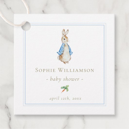 Classic Peter het Konijn Baby shower Bedankjes Labels (Voorkant)