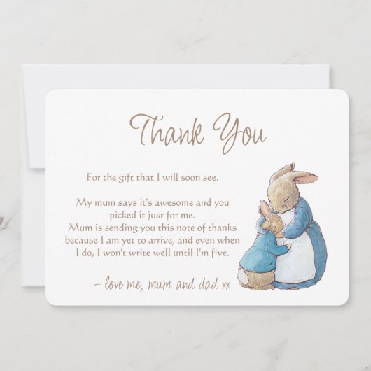 Classic Peter het Konijn Baby shower Dank u Auto (Voorkant)