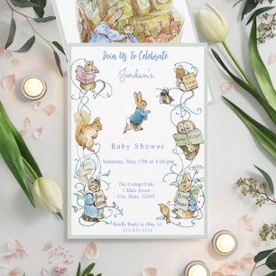 Classic Peter le lapin Baby shower Invitation