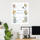 Classic Peter the Rabbit Baby shower Groot Welkom Poster (Thuiskantoor)