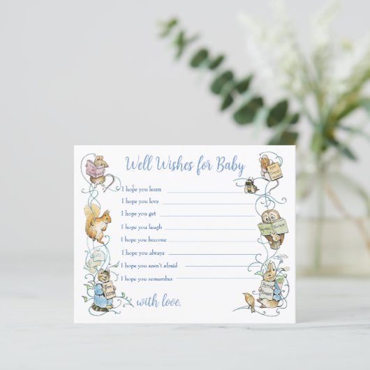 Classic Peter the Rabbit Baby shower Well Wishes (Staand voorkant)