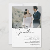Classic Photo Calligraphy Script Wedding Kaart (Voorkant)