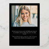 Classic Photo Gold Foil Faire-part de graduation (Verso)