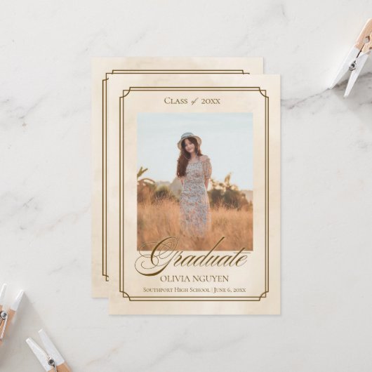 Classic Photo Graduation Announcement Invitation (Devant/Arrière en situation)