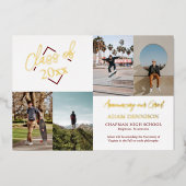 Classic Photo High School Afstuderen Folie Uitnodiging (Voorkant)