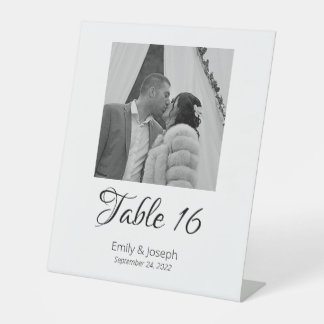 Classic Photo Table Numbers Pedestal Sign Reclamebord Met Voetstuk
