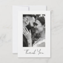 Classic Photo Wedding Flat Thank You Card