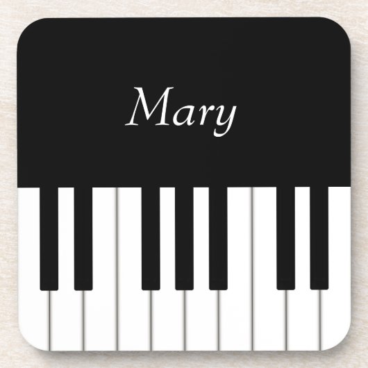 Classic piano-toetsenbord - Aangepaste muziek Bier Onderzetter (Voorkant)