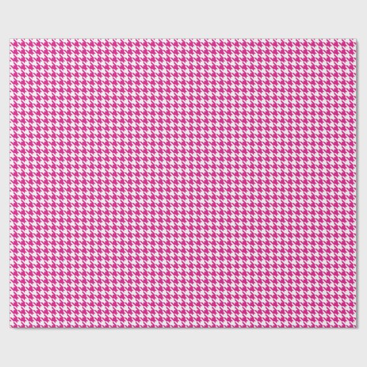 Classic Pink and White Houndstooth Pattern Cadeaupapier (Vlak)
