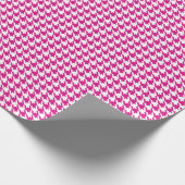 Classic Pink and White Houndstooth Pattern  Cadeaupapier (Hoek)