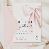 Classic Pink Bow Bruids Douche Uitnodiging
