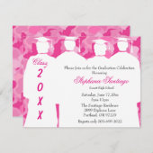 Classic Pink Camo Elegant Afstuderen Uitnodiging (Voorkant / Achterkant)
