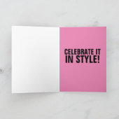 CLASSIC PINK CAR BIRTHDAY KAART (Binnen)