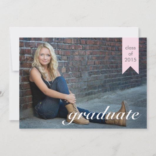 Classic Pink Faire-part de graduation - Invitation (Devant)