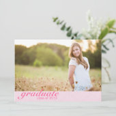 Classic Pink Faire-part de graduation - Invitation (Debout devant)