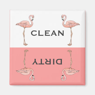 Classic Pink Flamingo Clean Dirty Dishwasmachine Magneet