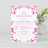 Classic Pink Floral  Wedding Invitation (Debout devant)