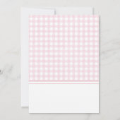 Classic Pink Gingham Baby shower Kaart (Achterkant)