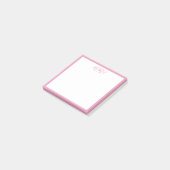 Classic Pink Monogram Post-it® Notes (Schuin)