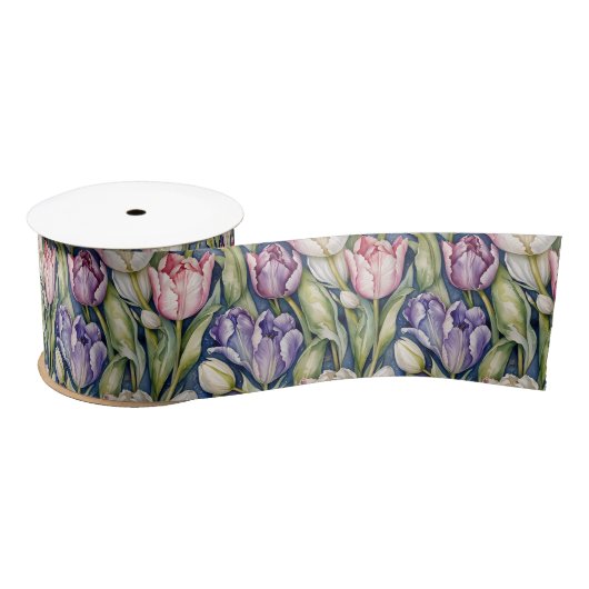 Classic Pink, Purple, Whute Tulips Lint (Spoel)