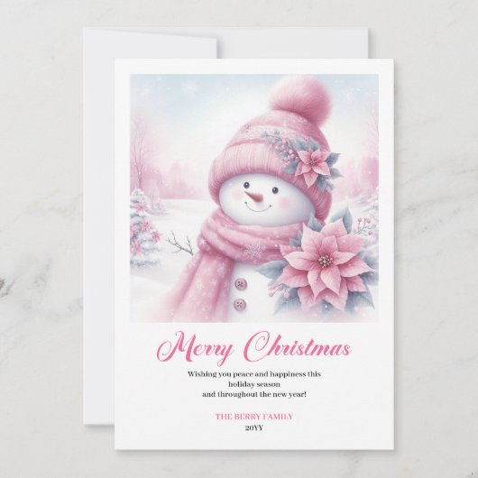 Classic Pinkmas Digital Kids Christmas Greeting Feestdagenkaart (Voorkant)