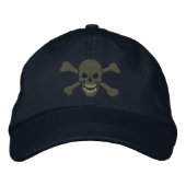 Classic Pirate Crossbones Skull Embroidery Geborduurde Pet (Voorkant)