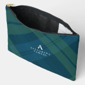 Classic plaid bold navy groen initiaal naam etui (Open)