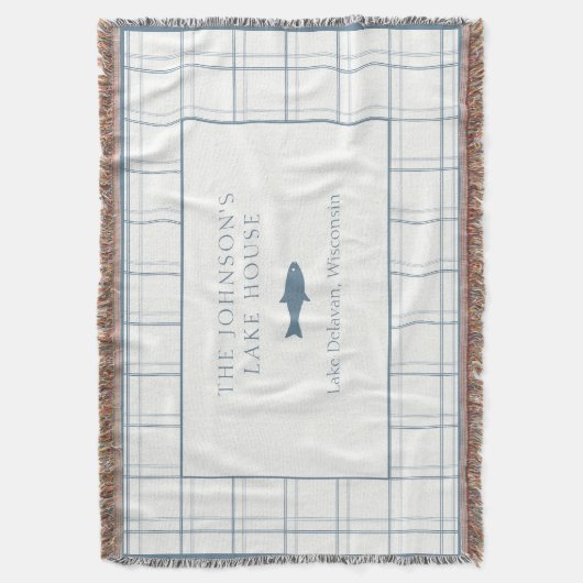 Classic  Plaid Lake House Blauwe Vis Deken (Voorkant Verticaal)
